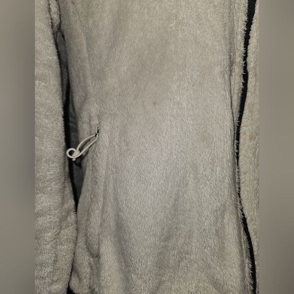 Northface fleece hooded jacket. Black/Cream women's size Large - Picture 6 of 14